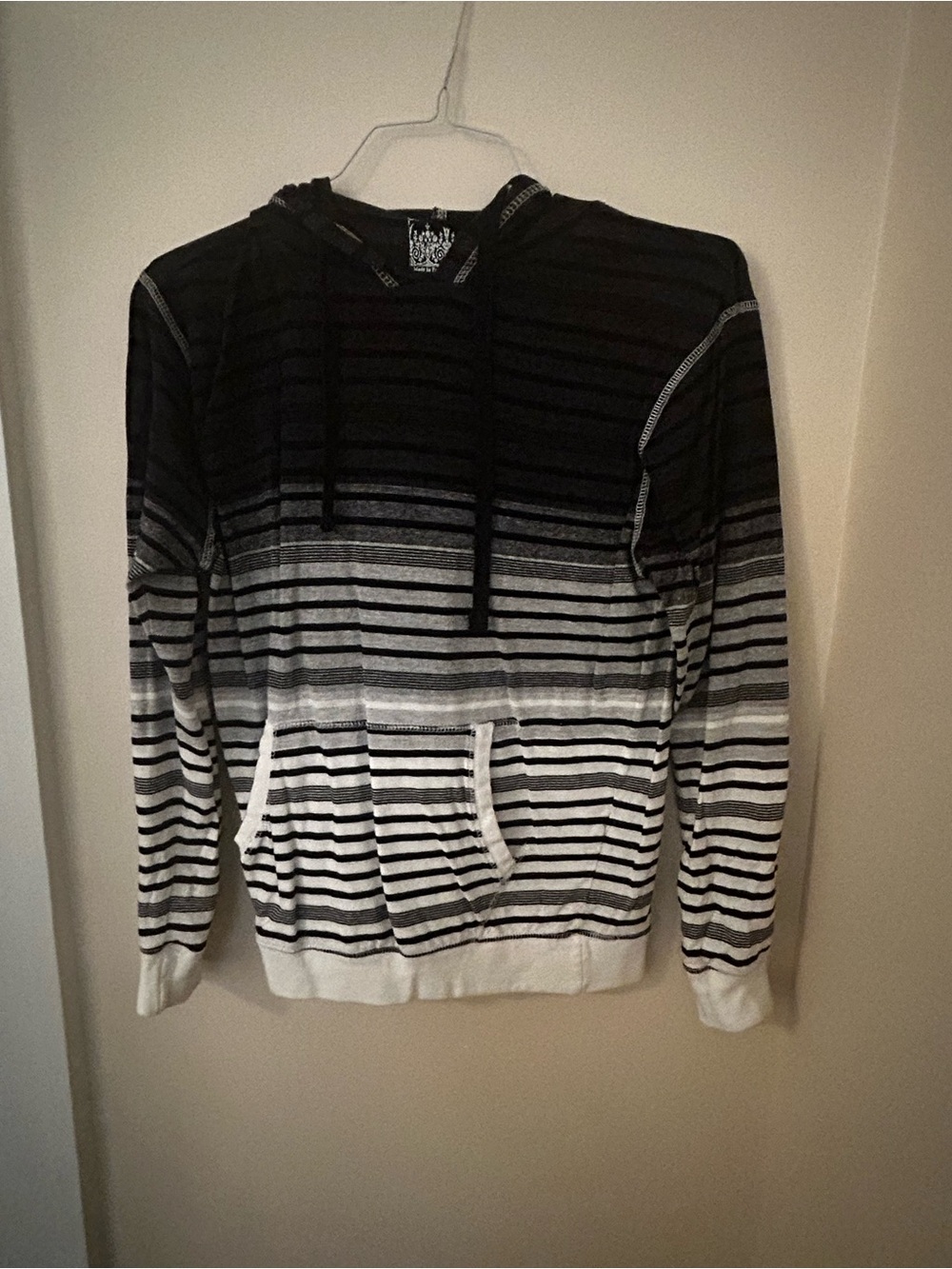 Striped Black and White Hoodie